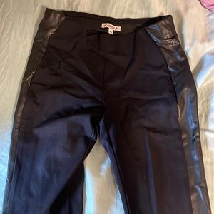 Leather and sheer black pants